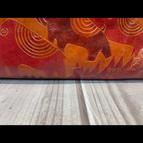 Emily Ann of Boca Raton Tooled Leather Handbag Purse Elephant Print - Picture 7 of 12